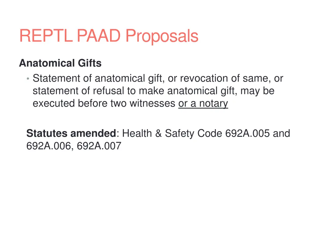 reptl paad proposals