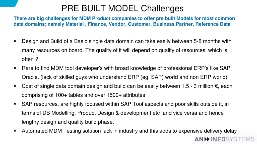pre built model challenges