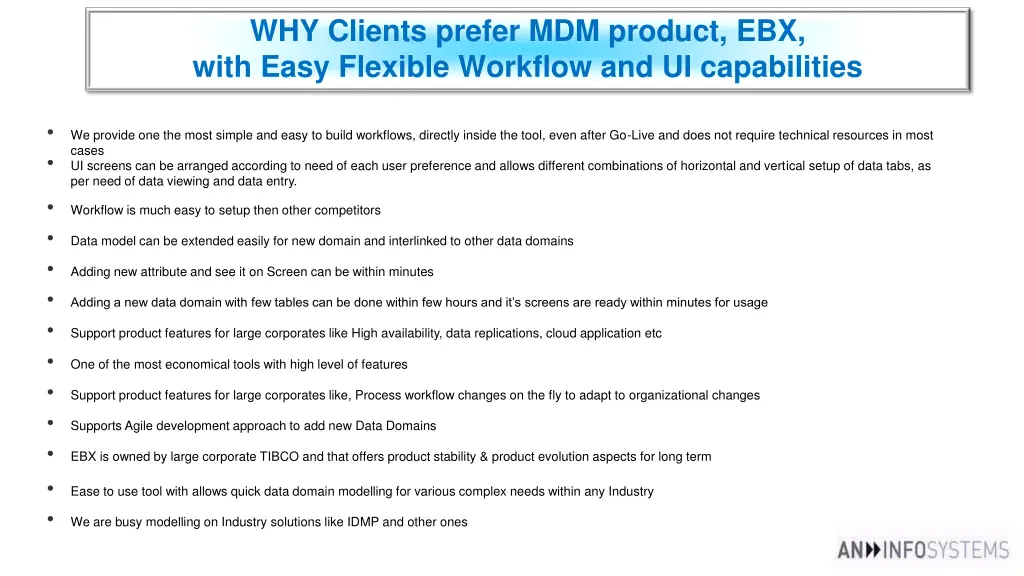 why clients prefer mdm product ebx with easy