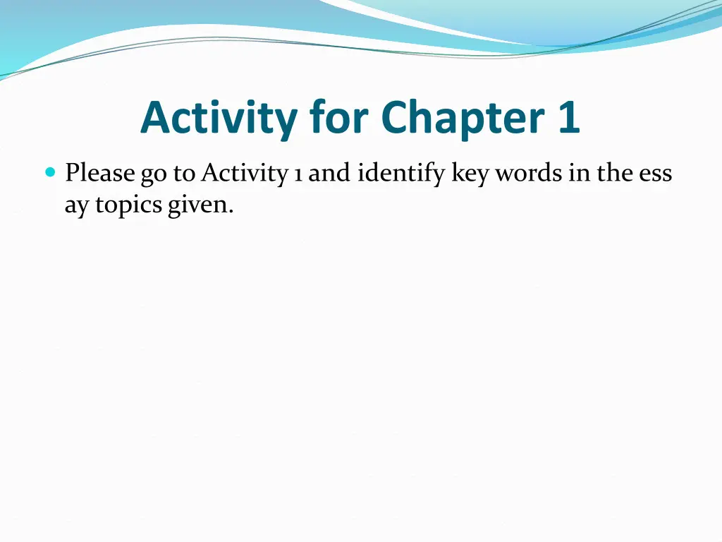 activity for chapter 1
