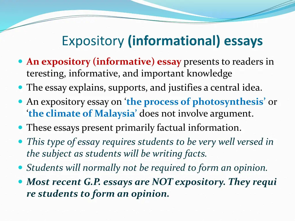 expository informational essays