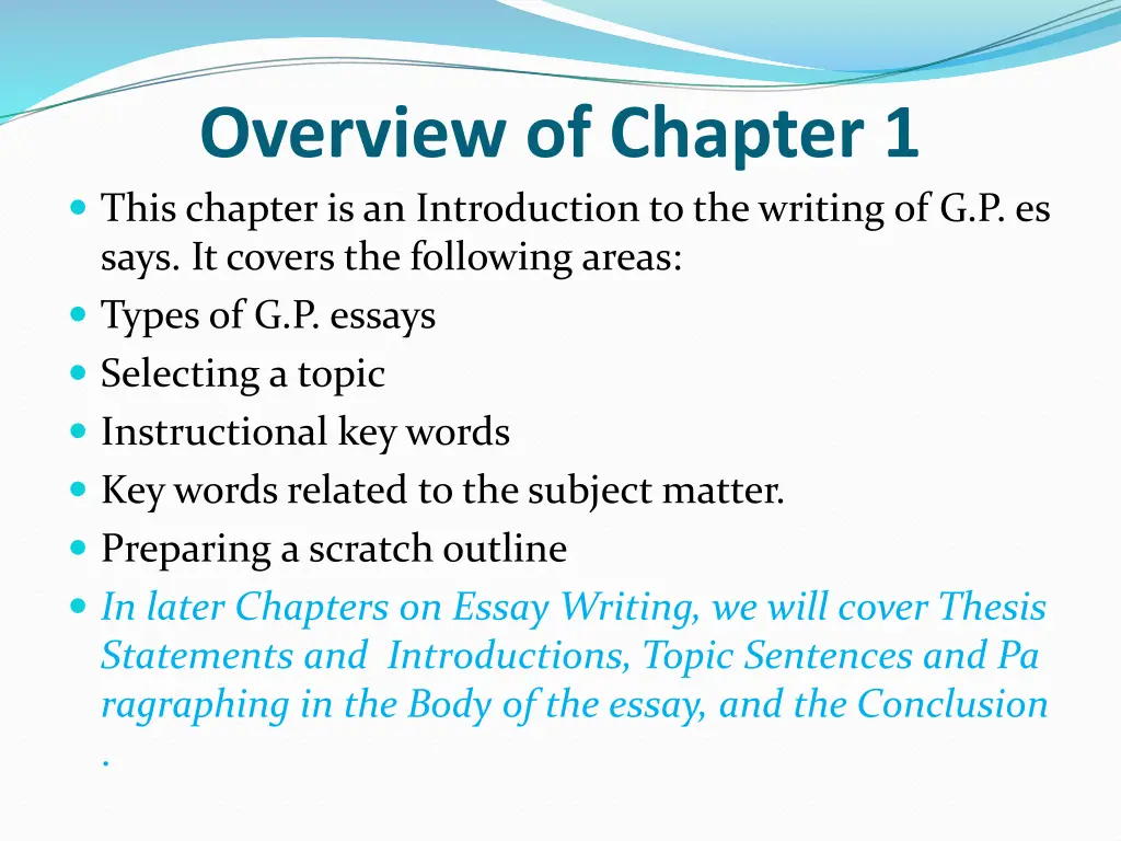 overview of chapter 1 this chapter