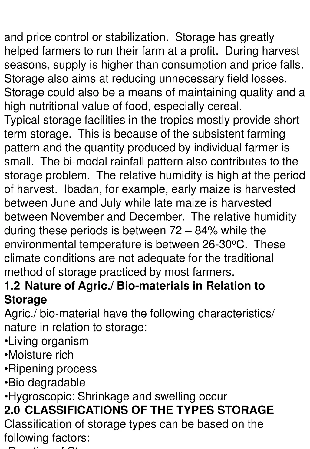 and price control or stabilization storage