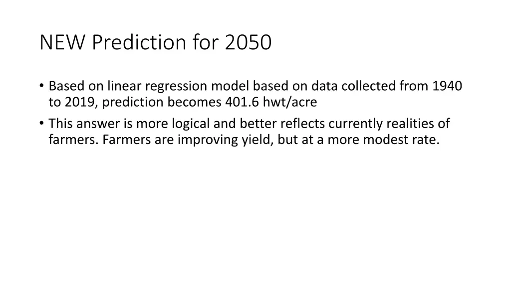 new prediction for 2050