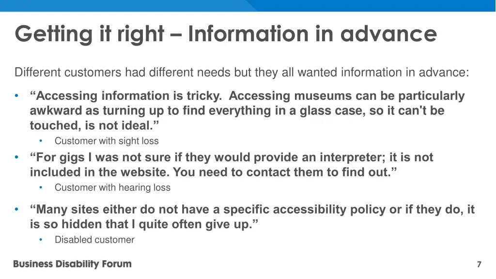 getting it right information in advance