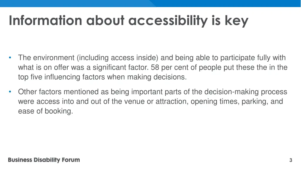 information about accessibility is key