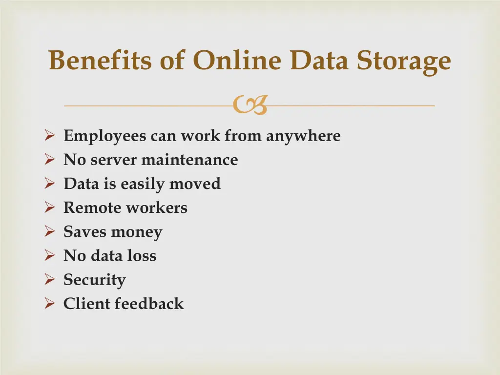 benefits of online data storage