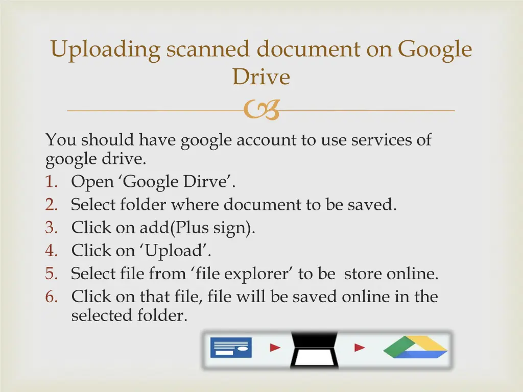 uploading scanned document on google drive