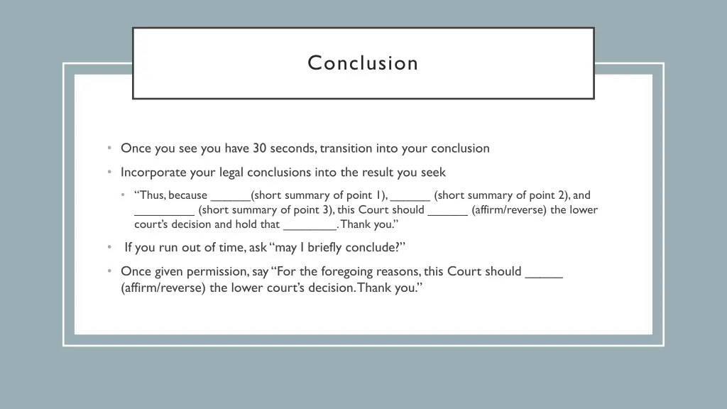 conclusion