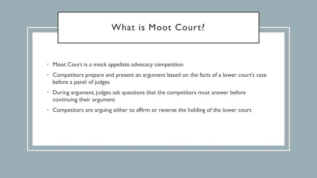 what is moot court