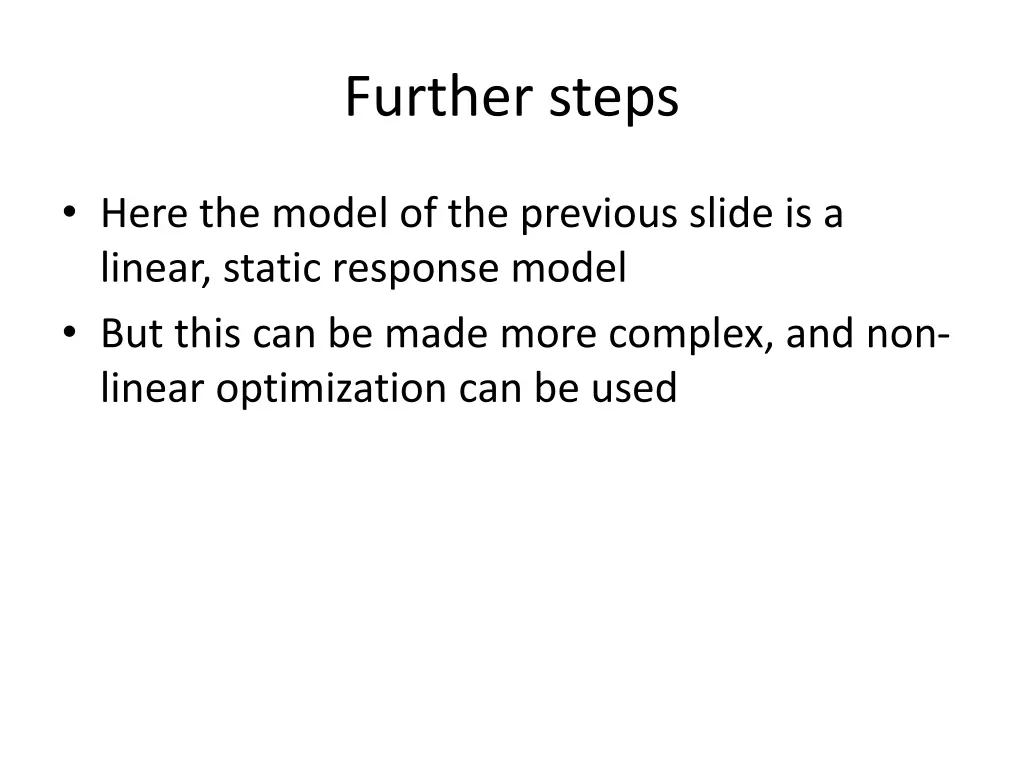 further steps