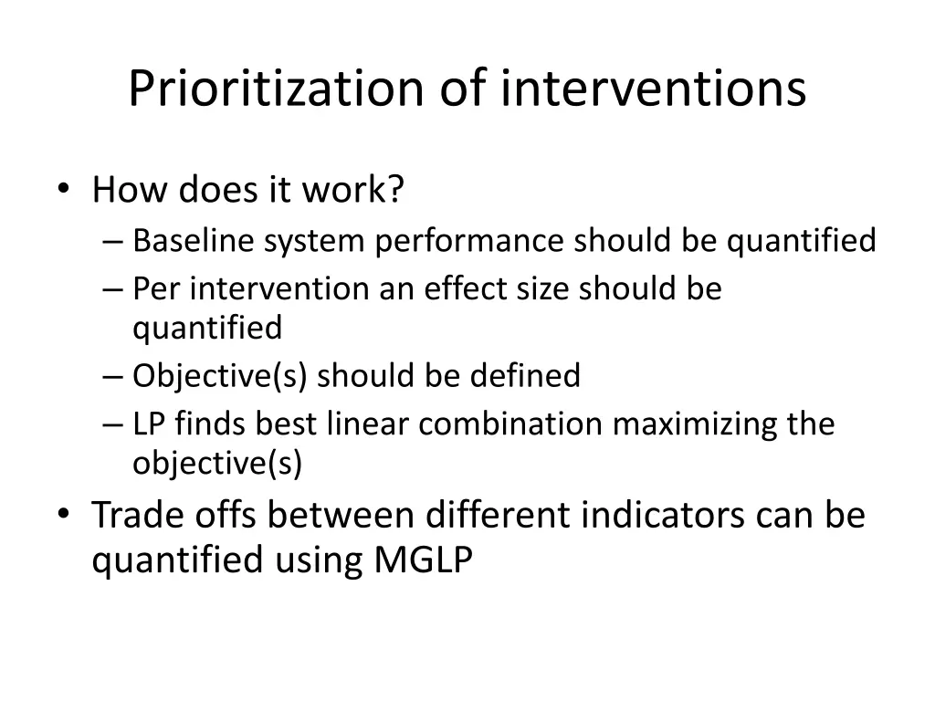 prioritization of interventions 2
