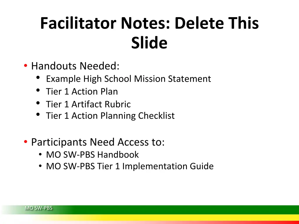 facilitator notes delete this slide