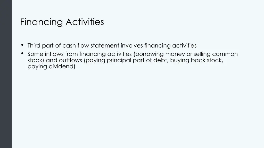 financing activities