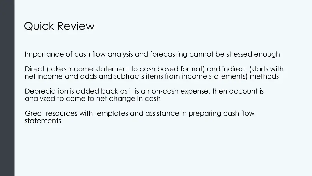 quick review