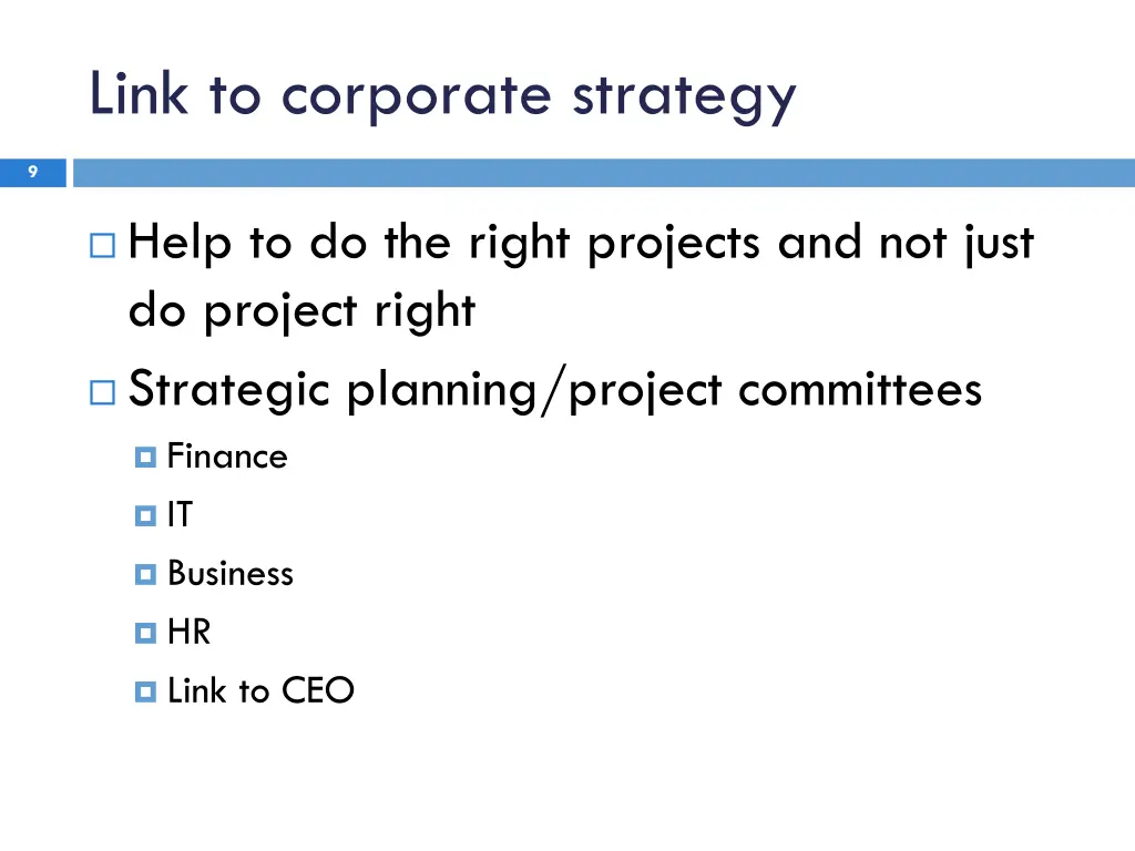 link to corporate strategy