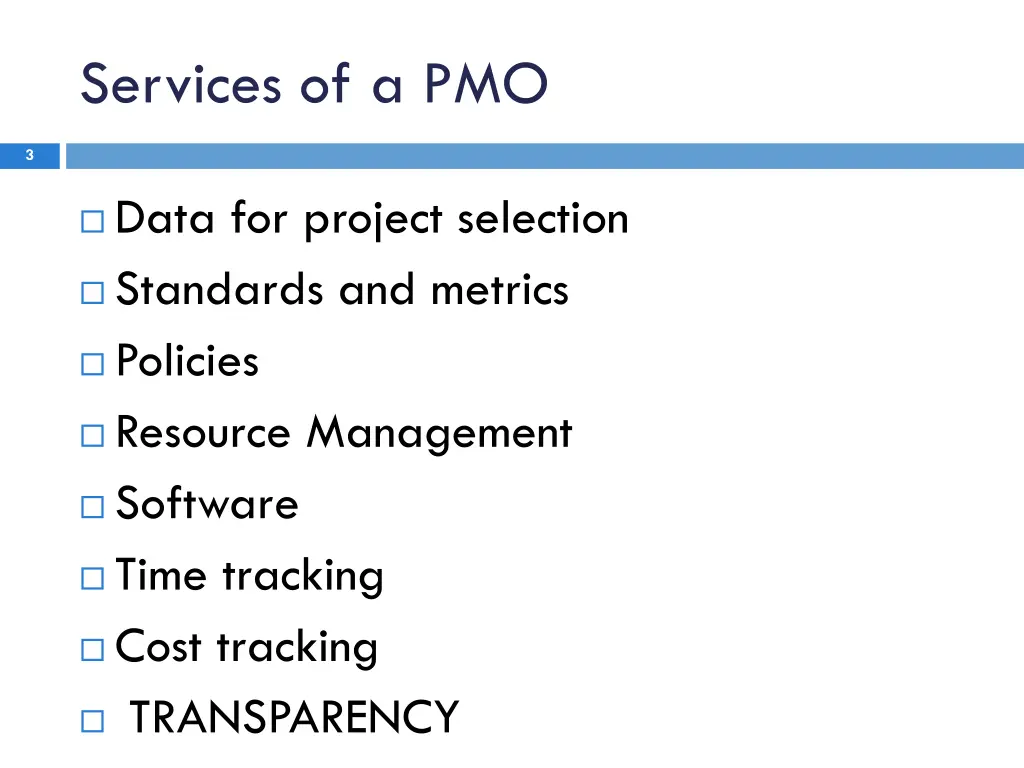 services of a pmo