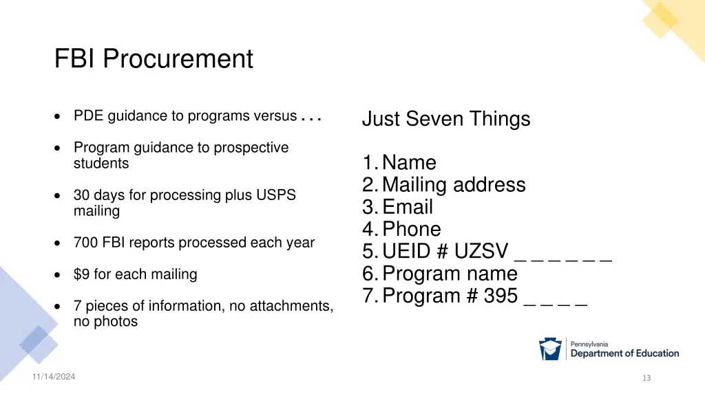 fbi procurement