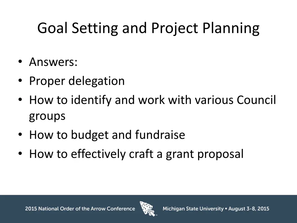 goal setting and project planning 1