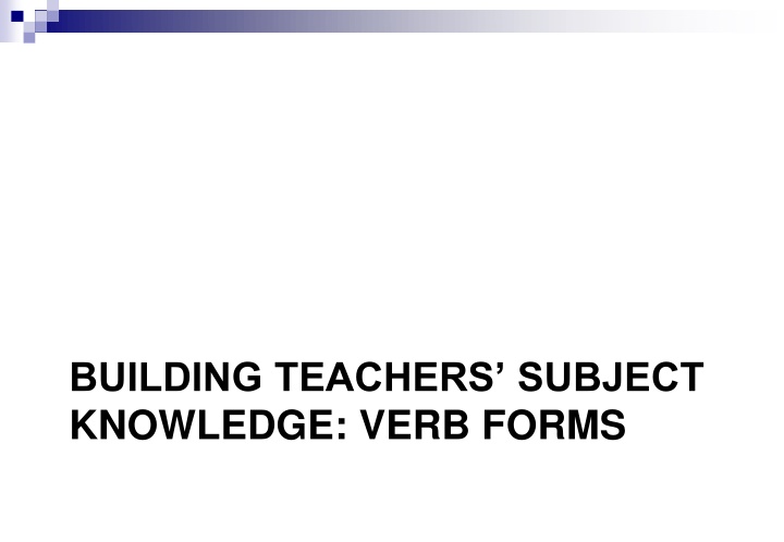 building teachers subject knowledge verb forms