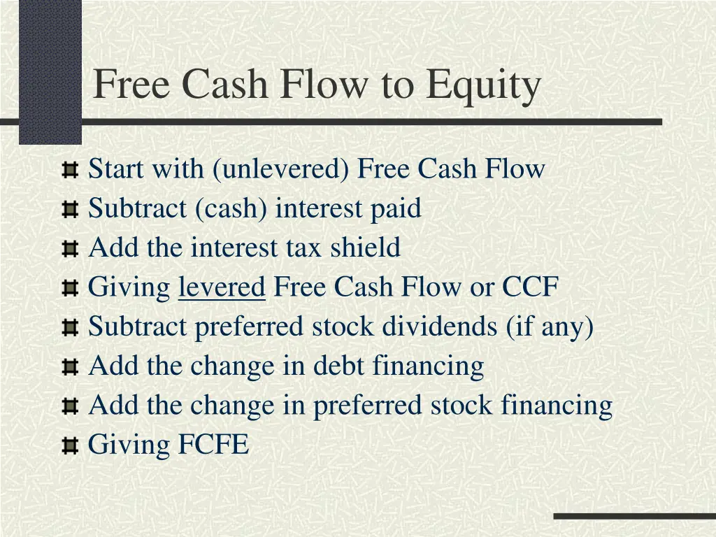 free cash flow to equity 1