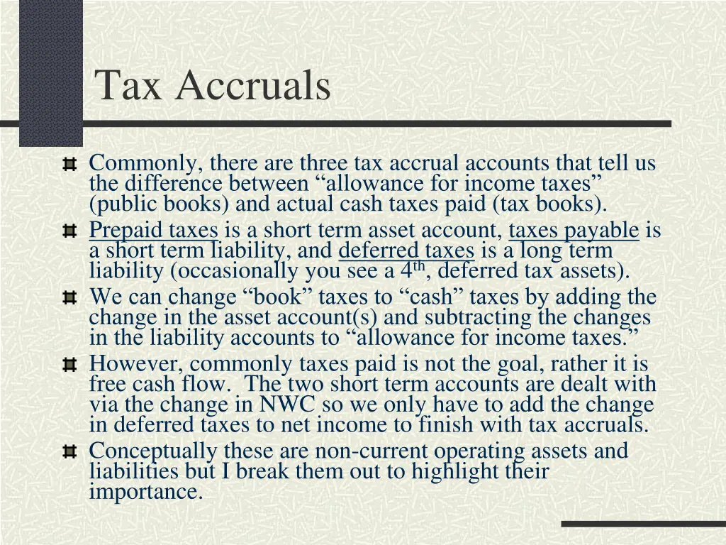 tax accruals