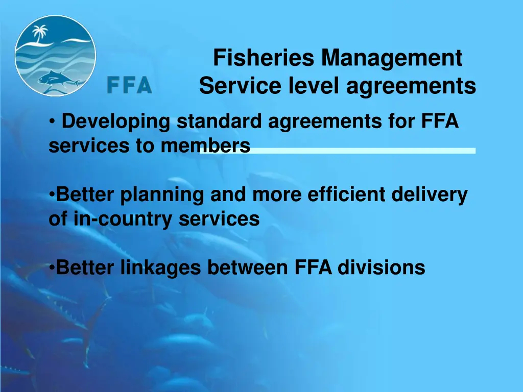 fisheries management service level agreements