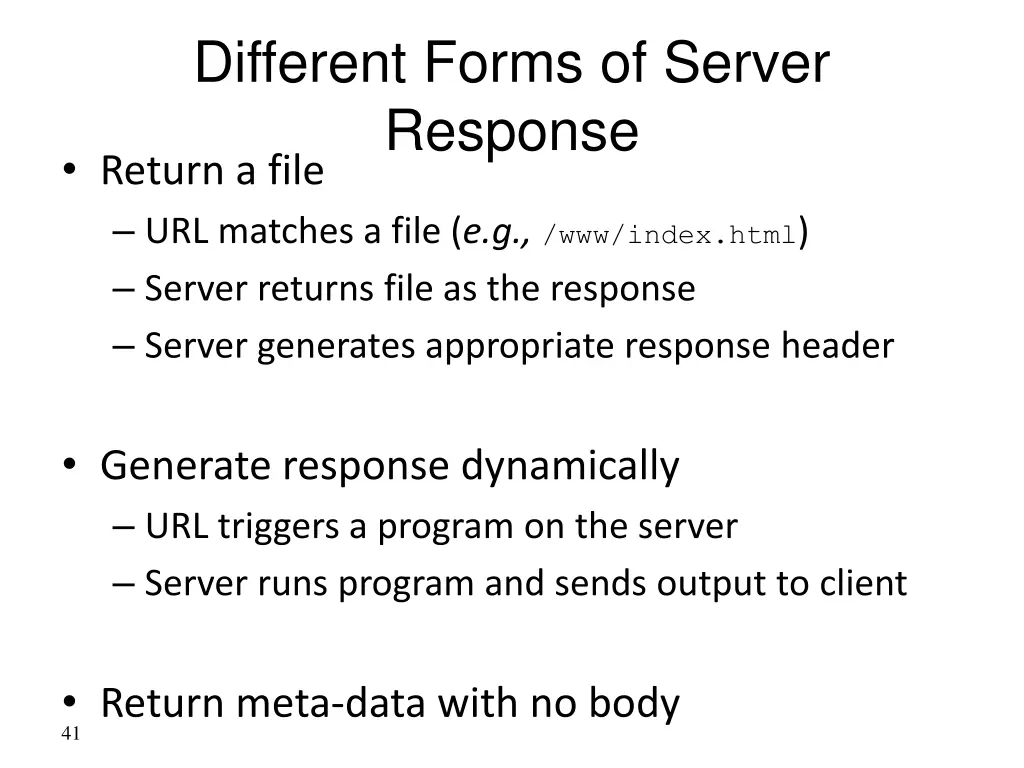 different forms of server response return a file