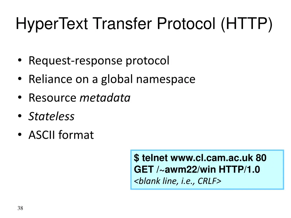 hypertext transfer protocol http