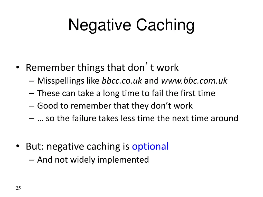 negative caching