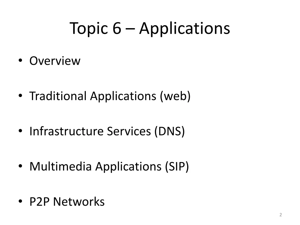 topic 6 applications