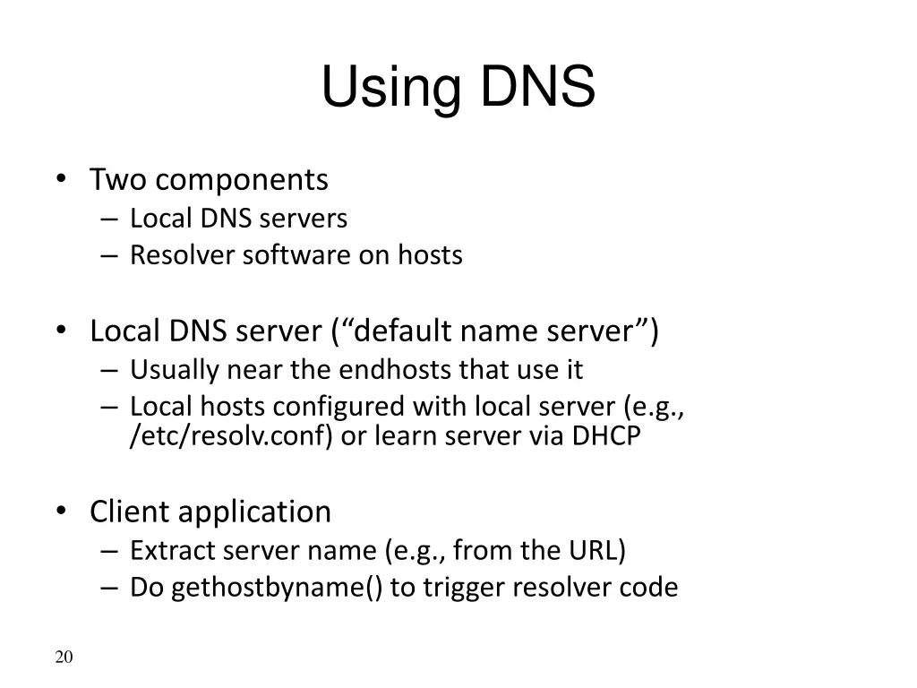 using dns