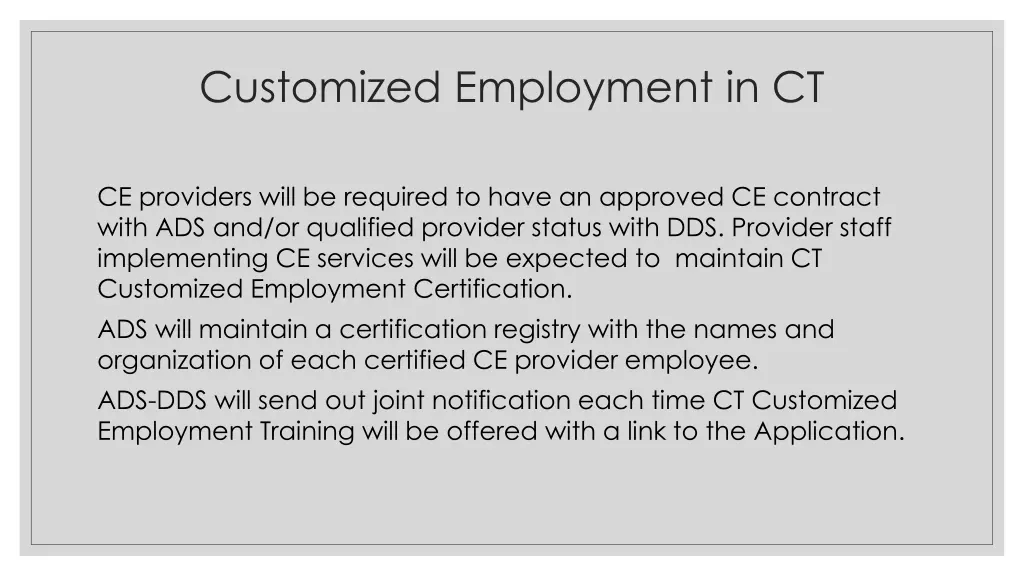 customized employment in ct