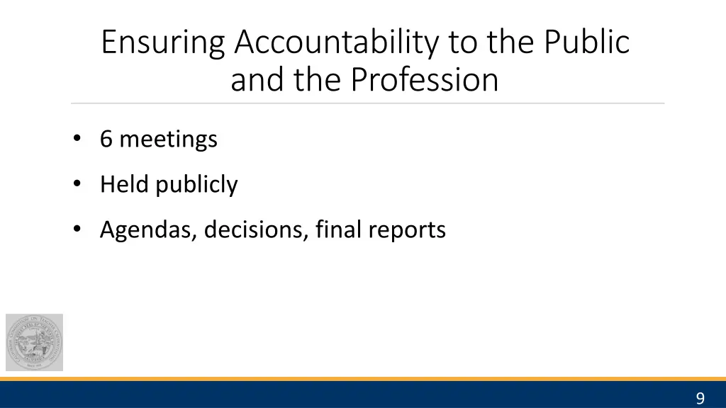 ensuring accountability to the public