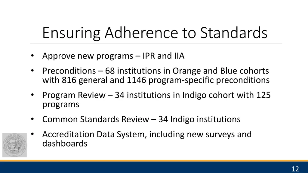 ensuring adherence to standards