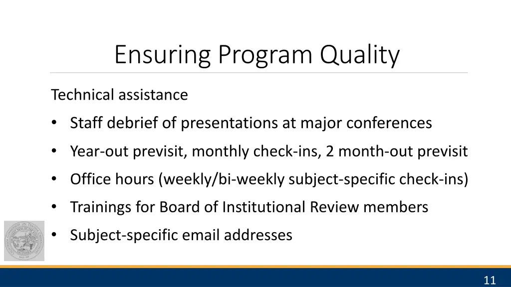 ensuring program quality 1
