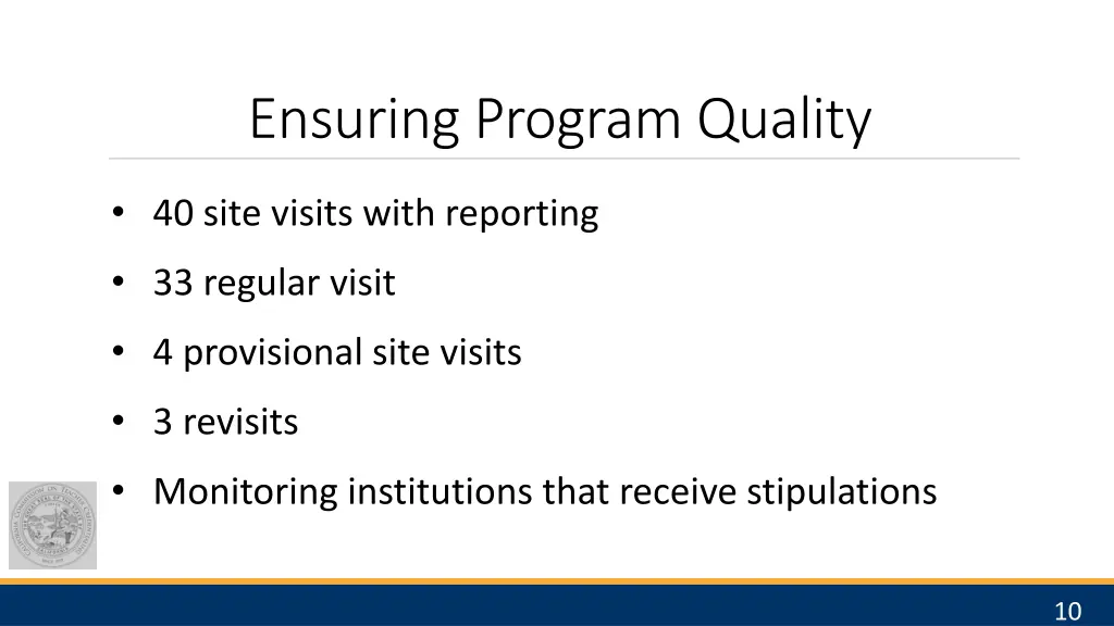 ensuring program quality