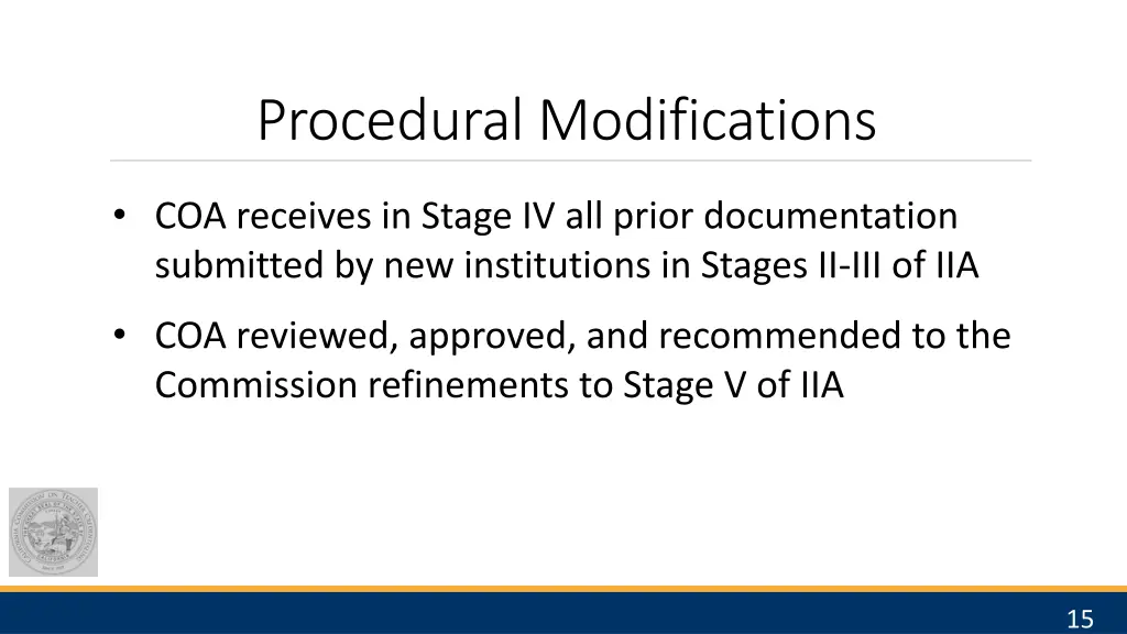 procedural modifications