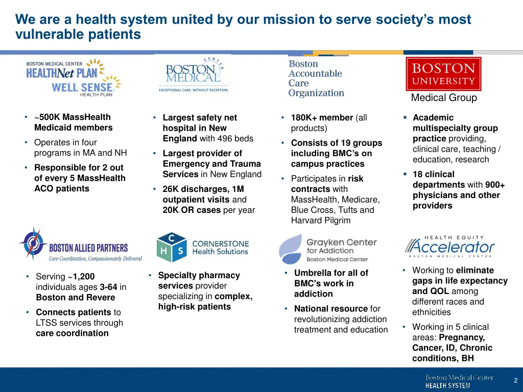 we are a health system united by our mission