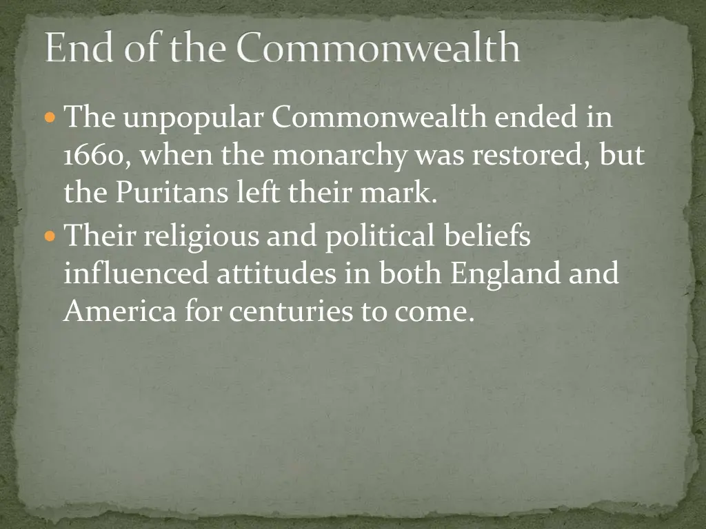 end of the commonwealth