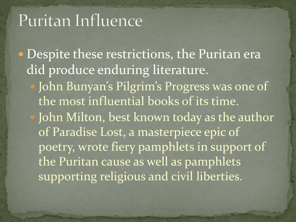 puritan influence 1
