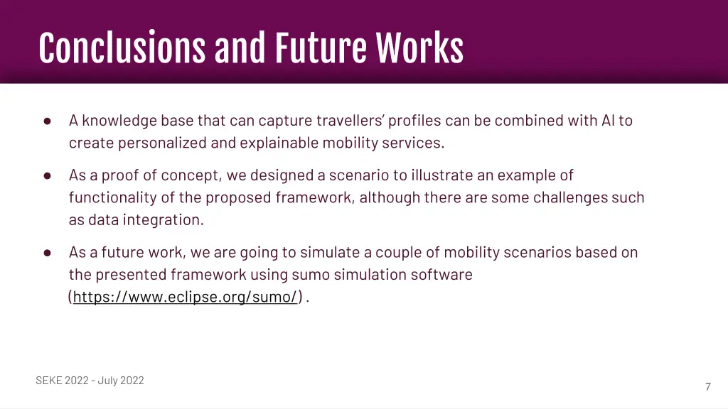 conclusions and future works