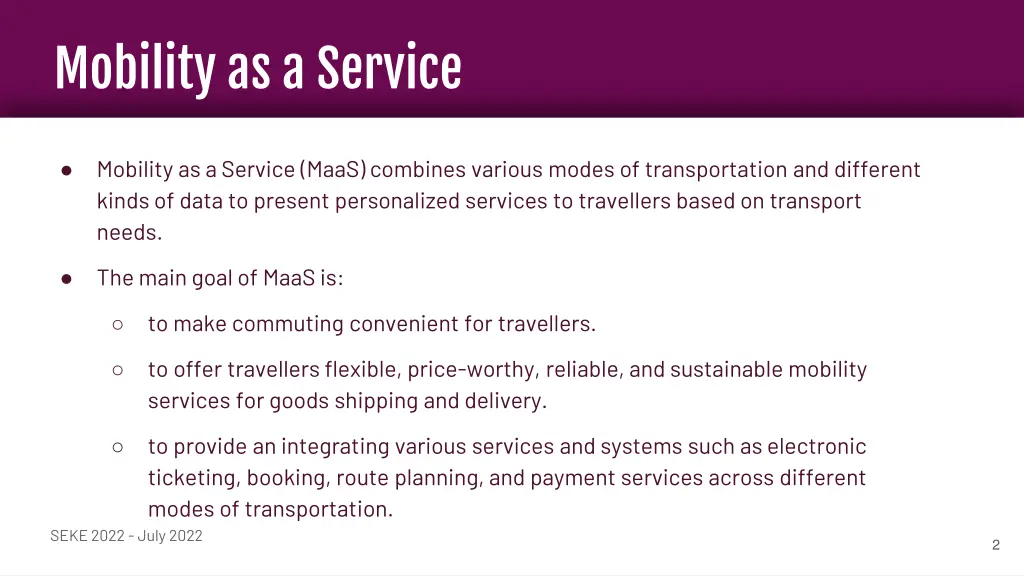 mobility as a service