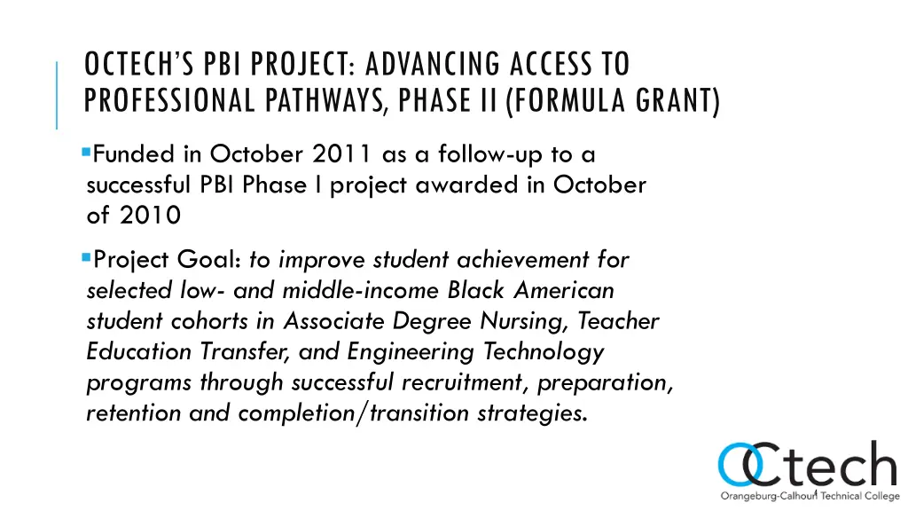 octech s pbi project advancing access