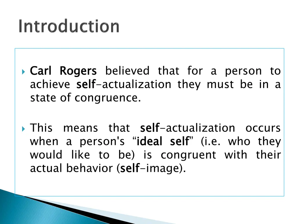 carl achieve self state of congruence