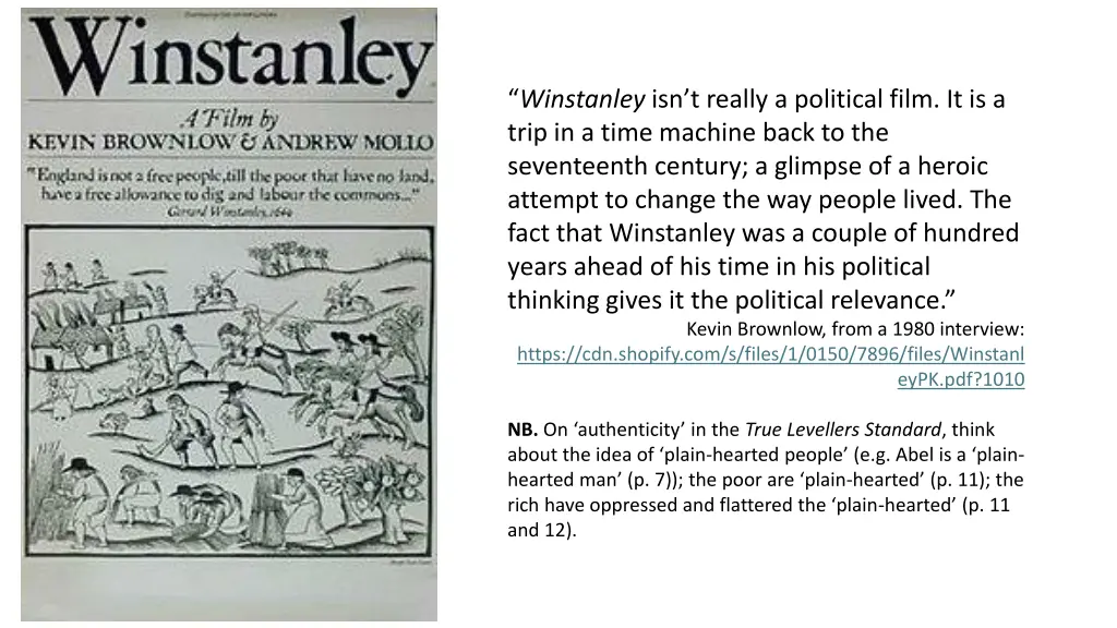 winstanley isn t really a political film