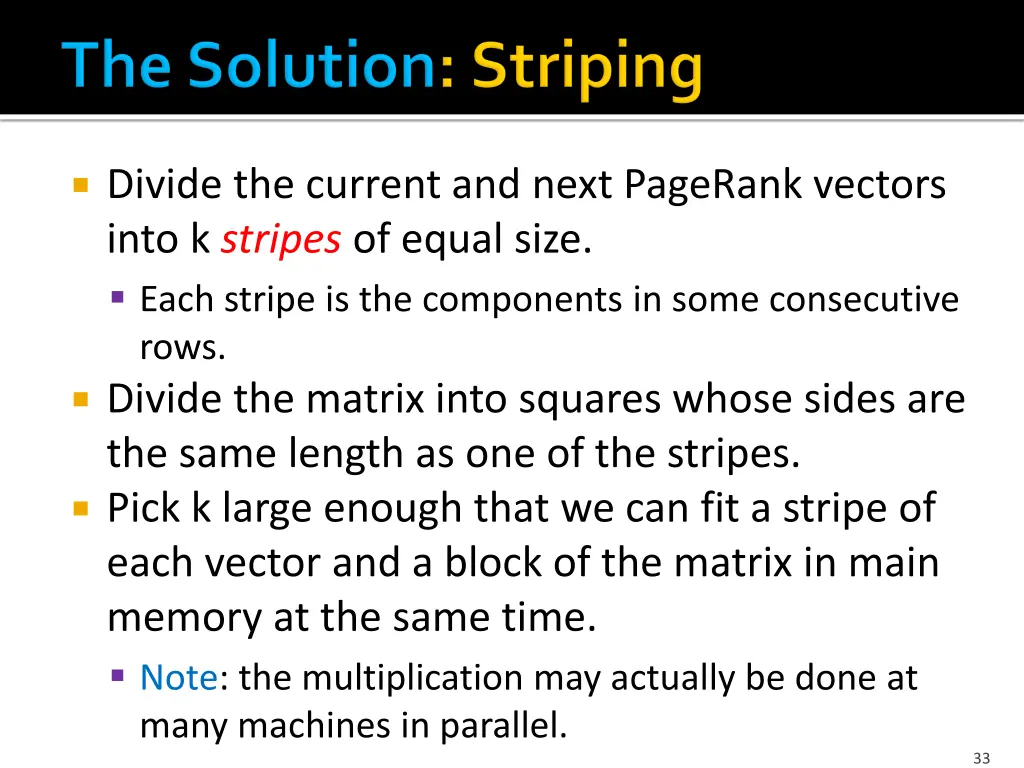 divide the current and next pagerank vectors into