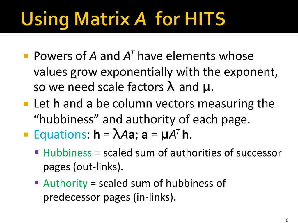 powers of a and a t have elements whose values
