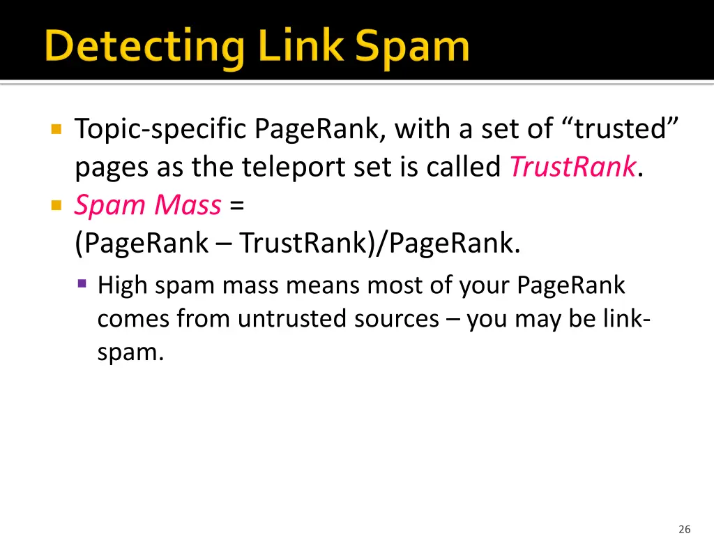 topic specific pagerank with a set of trusted