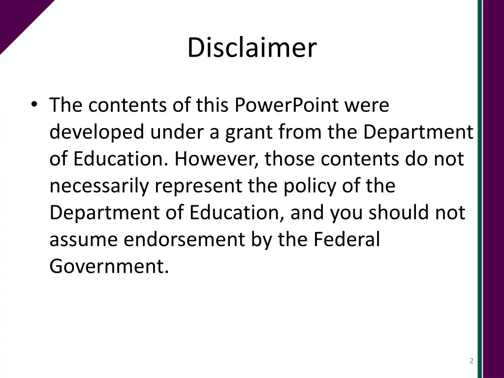 disclaimer